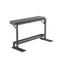 Angled brown folded hot tub bar with powder-coated aluminum footrest and finishes