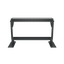 Front of gray folded hot tub bar with powder-coated aluminum footrest and finishes